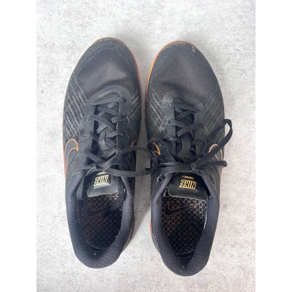 Nike Metcon 3 Training Shoes Mens 10 Black Gold AH7108-070 Gum Sole Gym Crossfit